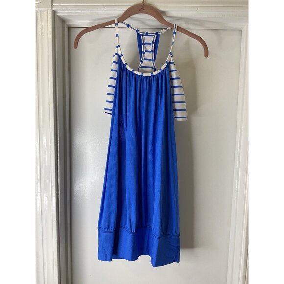 Lululemon Athletica No Limits Tank Loose Hip Length Striped Yoga Sporty Built-In - Picture 3 of 7